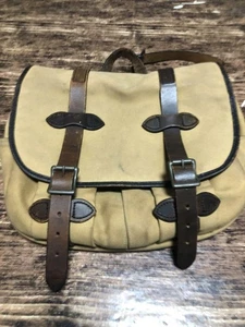 FILSON Medium Field Bag Tan Shoulder Messenger Canvas USA Vintage Wear Scuffed - Bild 1 von 10