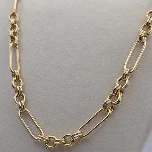 Dyadema Bronze Italy 20" Gold Tone Paperclip Open Link Chain Necklace Signed - Picture 1 of 7