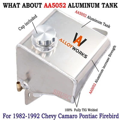 Tanque de expansión de desbordamiento de refrigerante de aluminio para 82-92 Chevy Camaro Pontiac Firebird Foto 1 de 4