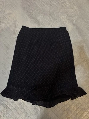 Falda Boutique Talla 18 Cynthia Howie Maggy 100% SEDA Negra Lunares Carrera Retro Foto 1 de 3