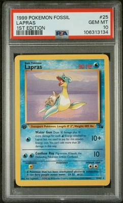 1999 Pokemon Fossil Lapras #25 1ST Edition PSA 10 GEM MINT - Image 1 of 2