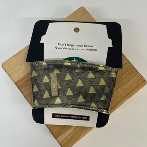 Starbucks Reusable Cup Sleeve Protector Gold Geometric 2013 NEW On Original Card - Picture 1 of 3