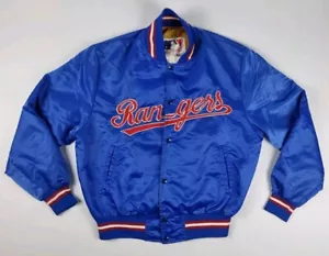 Vintage Texas Rangers MLB Baseball Jacket Shain Of Canada Blank Rare Size Large - Picture 1 of 12