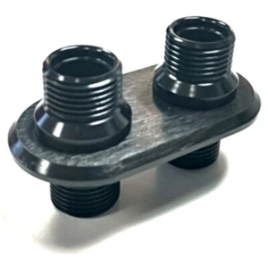 Manguera de calefacción de aire acondicionado de aluminio negro 2 puertos (1-L 1-L) cortafuegos a granel - Imagen 1 de 7