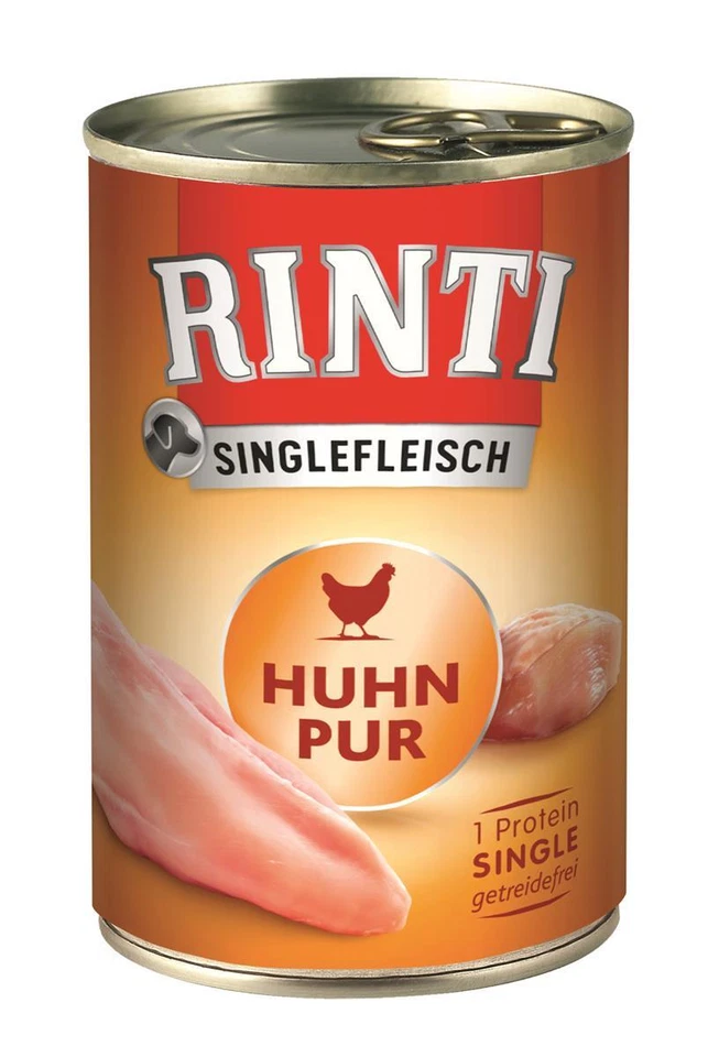 Rinti Singlefleisch Huhn Pur 12x 400 g Nassfutter Feuchtnahrung Hundefutter - Bild 1 von 1