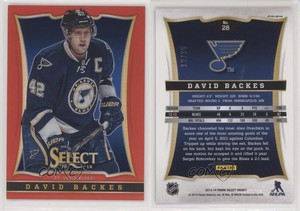 2013-14 Panini Select Black Friday Red Prizm /35 David Backes #28