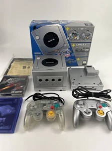Nintendo GameCube Enjoy Plus Pack + Silver DOL-101 NTSC-J Boxed Tested + Game - Picture 1 of 24