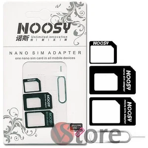 3 KIT 4in1 SCHEDA ADATTATORE NANO MICRO SIM per Samsung iPhone Huawei NANOSIM - Zdjęcie 1 z 1