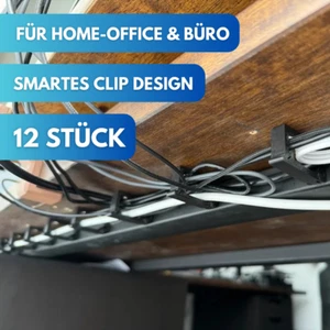 Kabelkanal Schreibtisch Untertisch Kabelhalter Organizer Kabelmanagement Clip - Afbeelding 1 van 7