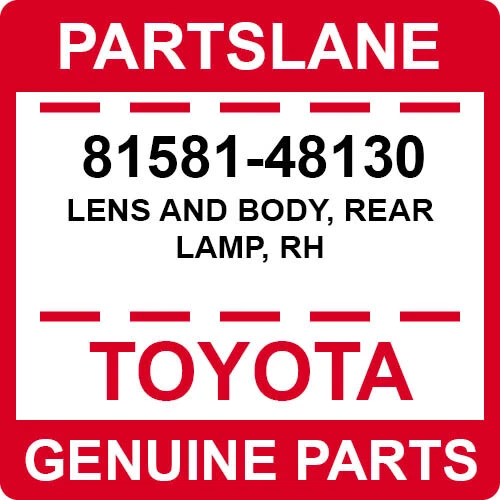 81581-48130 Toyota OEM подлинный объектив и корпус, задний фонарь, правая сторона - Изображение 1 из 1
