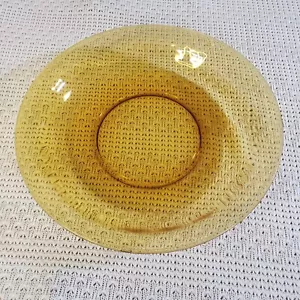Vintage Duralex Vereco France Amber Glass Shallow Serving Bowl Dish 11" - Picture 1 of 5