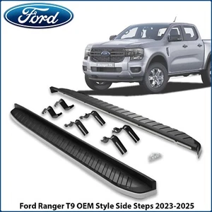 FOR FORD RANGER T9 2023+ OEM STYLE RUNNING BOARDS SIDE STEPS BLACK EDITION-PAIR - Picture 1 of 13