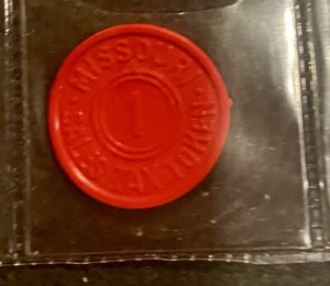 Ficha de colección US MISSOURI 1 RECIBO DE IMPUESTOS SOBRE LAS VENTAS Ficha plástico rojo - Imagen 1 de 1