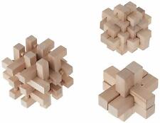 Brain Benders 3 Solid Wood Puzzles by Cardinal Age 8 3d Challenging