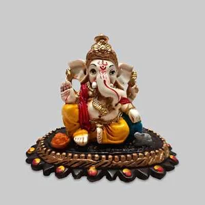 Resin Sitting Small Lord Ganesha Ganesh Figurine Statue Idol Sculpture - Picture 1 of 4
