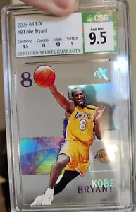 Fleer E-X 2003 #9 Kobe Bryant CSG 9,5 gema como nuevo con 2 10 subgrades POP 1 acetato - Imagen 1 de 5