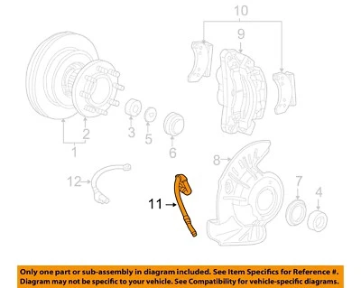 Componentes de freno de suspensión delantera Ford OEM 99-05 Excursion - manguera de freno F81Z2078BB Foto 1 de 2