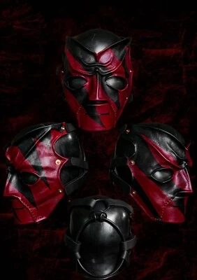 Máscara de lucha libre personalizada MTO WWE "Deluxe Weathered" cuero Kane 1998 réplica Wwf  Foto 1 de 3