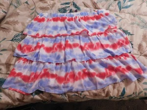 Celebrate Patriotic NWT Girl's Tie Dye Skirt Layers Size XXL-18 Red White Blue - Picture 1 of 2