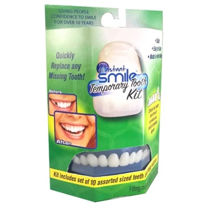 Instant Smile Temporary Tooth Kit 10 False Teeth Cosmetic Fake Replacement Fix - Bild 1 von 2
