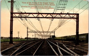Postcard Michigan Grand Trunk Railway System Port Huron Yards MI - Picture 1 of 2
