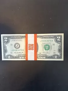 25 ($2) TWO DOLLAR BILLS - LIGHTLY CIRCULATED / UNCIRCULATED - (2013 SERIES) - Picture 1 of 2