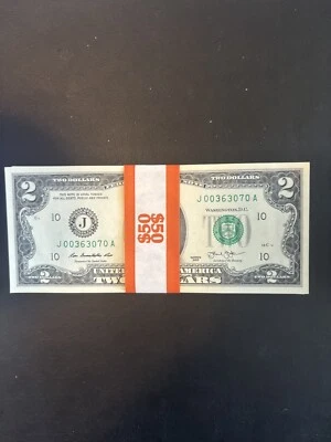 25 ($2) TWO DOLLAR BILLS - LIGHTLY CIRCULATED  - (2013 SERIES) - Image 1 of 2