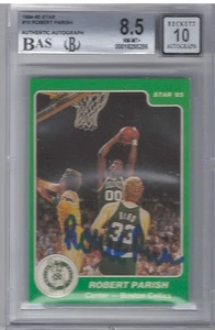 BAS NM 8.5 Auto 10 1984-85 Star Robert Parish On Card Autograph - Picture 1 of 2