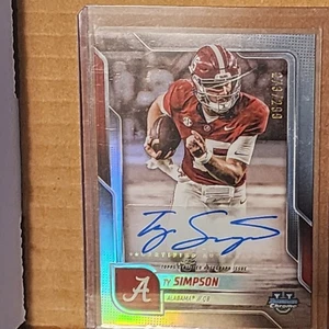 Ty Simpson 2025 Bowman Univ Chrome 1st Bowman Refractor Auto #273/299 Alabama - Picture 1 of 3