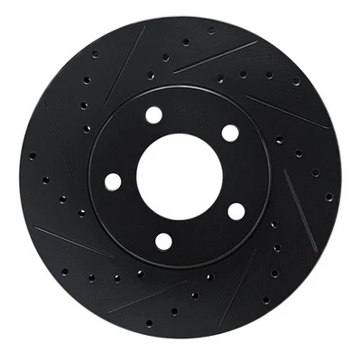 For Dodge Grand Caravan 87-90 Brake Rotor eLINE Drilled & Slotted 1-Piece Front - Image 1 of 3