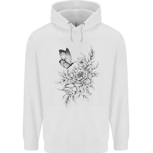 Butterfly & Flowers Childrens Kids Hoodie - Picture 1 of 25