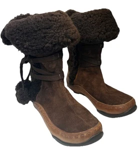 Damen 6 North Face Isabel II Winterstiefel braun Wildleder Leder seitlicher Reißverschluss 615357 - Bild 1 von 15