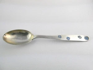 Vintage Copenhagen Danmark A Michelsen Enameled Sterling Silver Spoon Mod Floral - Picture 1 of 9