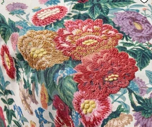 POTTERY BARN MARGEAUX EMBROIDERED 50"x70" TABLE Cloth THROW FLORAL $149 NWT - Picture 1 of 9