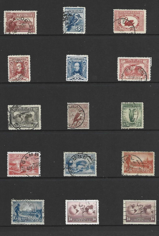 Selection 15 Early  Australian  Stamps Used - Image 1 of 1