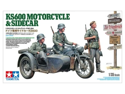 Tamiya 1/35 German Military Sidecar KS600 Military Miniature 384 Plastic Kit - Immagine 1 di 4