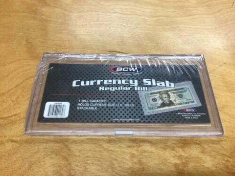 BCW Deluxe Currency Slab Dollar Bill Case Regular Banknote Size Archival Free Cover
