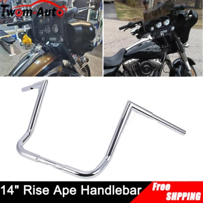 Guidões cabide macaco 14" para Harley Electra Glide Ultra Classic FLHTC 1982-2023 - Imagem 1 de 4