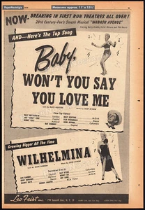BETTY GRABLE - Wabash Avenue - Original 1950 Trade AD / póster_ Baby, Won't You Say - Imagen 1 de 1