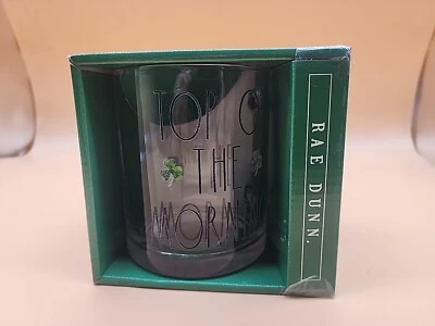 Rae Dunn Enchante St. Patrick’s Day Top O' The Morning Glass Mug NEW 18 Oz - Image 1 of 2