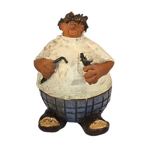 Vintage Sara Meadows Pottery Balloon People Dentist Redware Signed & Numbered - Picture 1 of 6