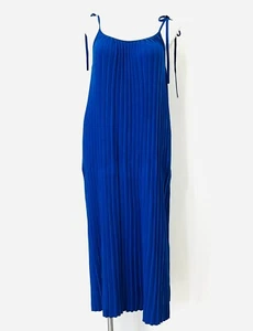 Nuevo con etiquetas Maxi Vestido Plisado Eleven Six Simone XL/XXL Azul Sin Mangas Correa de Corbata Algodón - Imagen 1 de 11