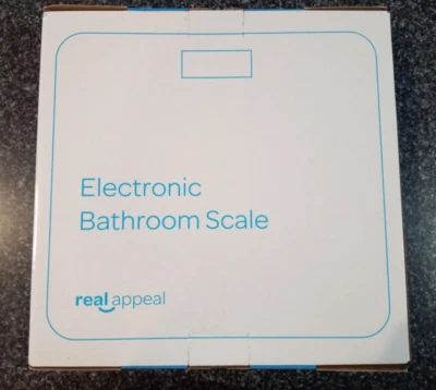 Real Appeal electronic glass heavyweight bathroom scale open box NEW - Image 1 of 3