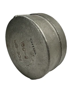 CAP 3" Class 150 NPT Thread End 304 Cast Stainless Steel - Picture 1 of 9