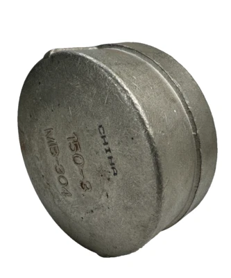 CAP 3" Class 150 NPT Thread End 304 Cast Stainless Steel - Image 1 of 4