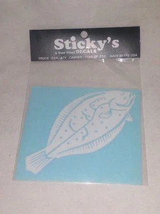 STICKY'S 5 YEAR VINYL DECALS - FISH (WHITE)(11) - Picture 1 of 1