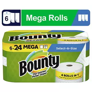 Bounty Select-A-Size Papiertücher, 6 Megarollen, weiß - Bild 1 von 12