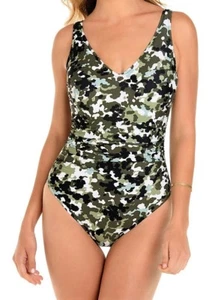 NWT MSRP $162 -  MAGICSUIT G.I. Jane Steffi Camo Swimsuit, Ladder Back, Size 16 - Picture 1 of 2