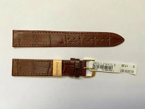 Correa de cuero de cocodrilo marrón extra grande Morellato 20 mm con hebilla dorada - Imagen 1 de 2