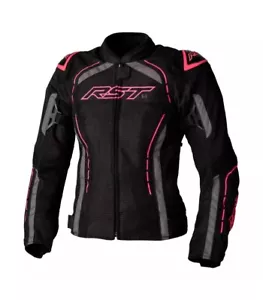 RST S1 Mesh CE WP Ladies Textile Jacket - Black / Neon Pink Size 14 ( Large ) - Picture 1 of 2